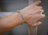 Native American Turquoise Bead Memory Wire Stacking Bracelet
