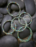 Native American Turquoise Bead Memory Wire Stacking Bracelet