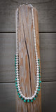 Native American Sterling Silver Malachite Silver Bead Necklace