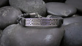Vintage Native American Silver Leather Bracelet By Calvin Begay