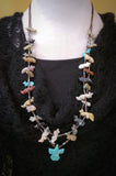 Vintage Zuni Fetish Turquoise Multi Stone 2 Strand Animal Necklace