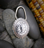 Vintage Native American Navajo Sterling Silver Concho Keychain