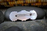 Sterling Silver Vintage Navajo Malachite Silver Bar Brooch Pin