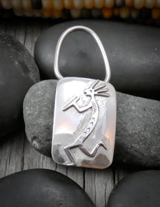 Native American Sterling Silver Kokopelli Yei Symbol Keychain