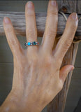 Zuni Sterling Silver Turquoise Multi Stone Ring, Native American