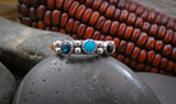 Zuni Sterling Silver Turquoise Multi Stone Ring, Native American
