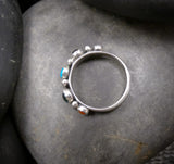 Zuni Sterling Silver Turquoise Multi Stone Ring, Native American