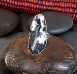 Native American Navajo Silver White Buffalo Ring Size 9.75
