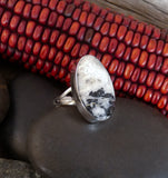 Native American Navajo Silver White Buffalo Women’s Ring Size 9.5