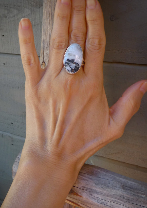 Native American Navajo Silver White Buffalo Women’s Ring Size 9.5