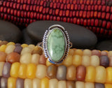 Native American Navajo Silver Sonoran Gold Turquoise Women’s Ring Size 8