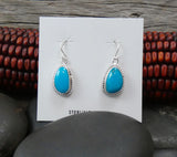 Native American Kingman Sterling Silver Turquoise Dangle Earrings