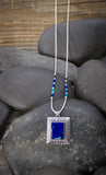Native American Liquid Silver Azurite Pendant Necklace