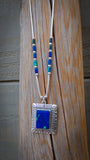 Native American Liquid Silver Azurite Pendant Necklace