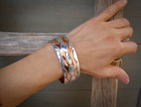 Wide Women's Native American Navajo Silver Copper Bracelet