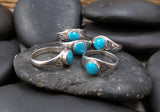 Unisex Navajo Sterling Silver Turquoise Band Ring Size 8