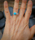 Unisex Navajo Sterling Silver Turquoise Band Ring