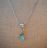 Native American Sterling Silver Turquoise Inlay Pendant Navajo