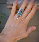 Native American Navajo Sterling Silver Turquoise Ring Size 6.25