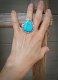 Navajo Women's Large Navajo Sterling Silver Adjustable Ring 8-9