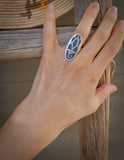 Vintage Hopi Sterling Silver Overlay Ring Size 5.5