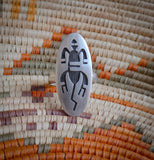 Vintage Hopi Sterling Silver Overlay Frog Ring Size 9