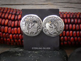 Vintage Navajo Sterling Silver Kokopelli Story Post Earrings