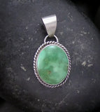 Handmade Navajo Sterling Silver Sonoran Gold Turquoise Pendant