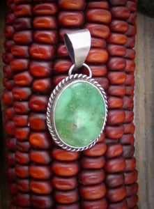 Handmade Navajo Sterling Silver Sonoran Gold Turquoise Pendant