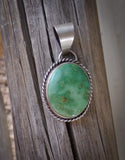 Handmade Navajo Sterling Silver Sonoran Gold Turquoise Pendant