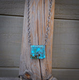 Native American Kingman Turquoise Sterling Silver Bar Necklace