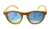 Brown Natural Zebra & Maple Wood Lightweight Sunglasses Polarized Brown Lenses