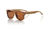 Zebra Wood Sunglasses Polarized Brown Lenses