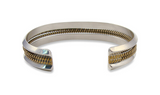 Native American Navajo 12KGF Silver Cuff Rope Bracelet By Tahe