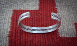 Vintage Baby Bracelet, Navajo Silver Unisex Toddler Cuff Bracelet By Tahe