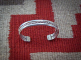 Vintage Baby Bracelet, Navajo Silver Unisex Toddler Cuff Bracelet By Tahe