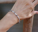 Native American Navajo Silver Twist Rope Bracelet
