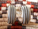 Navajo Sterling Silver Coil Hoop Post Earrings By Tahe