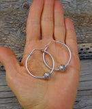 Hoop Earrings, 18K Gold Plated Silver Hoop Pierced Earrings, Handmade Earrings,Statement Earrings, Gift For Her