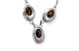 Handmade Vintage Native American Navajo Amber Sterling Silver Necklace