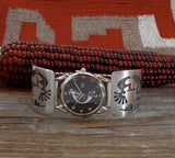 Hopi Men's Watch, Kokopelli Watch, Sterling Silver Kokopelli Watch, Vintage Watch, Native American Indian Jewelry
