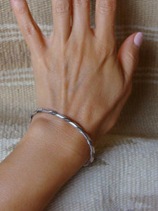 Native American Navajo Sterling Silver Rope Twist Bracelet