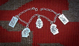 Hopi Sterling Silver Charm Bracelet, Silver Chain Bracelet, Charm Bracelet, Native American Indian Jewelry