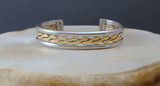 Native American Navajo 12KGF Sterling Silver Rope Bracelet By Tahe