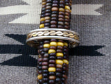 Native American Navajo 12KGF Sterling Silver Rope Bracelet By Tahe