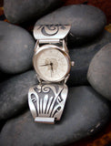 Men's Hopi Silver Coyote Adjustable Watch Tips, Vintage