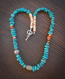 Handmade Native American Spiny Oyster Turquoise Multi Stone Necklace