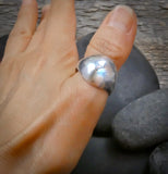 Native American Navajo Silver Dome Wide Band Ring Size 10.5 & 10.75