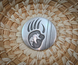 Vintage Native American Hopi Sterling Silver Bear Paw Pin Pendant