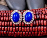 Native American Navajo Silver Lapis Post Earrings